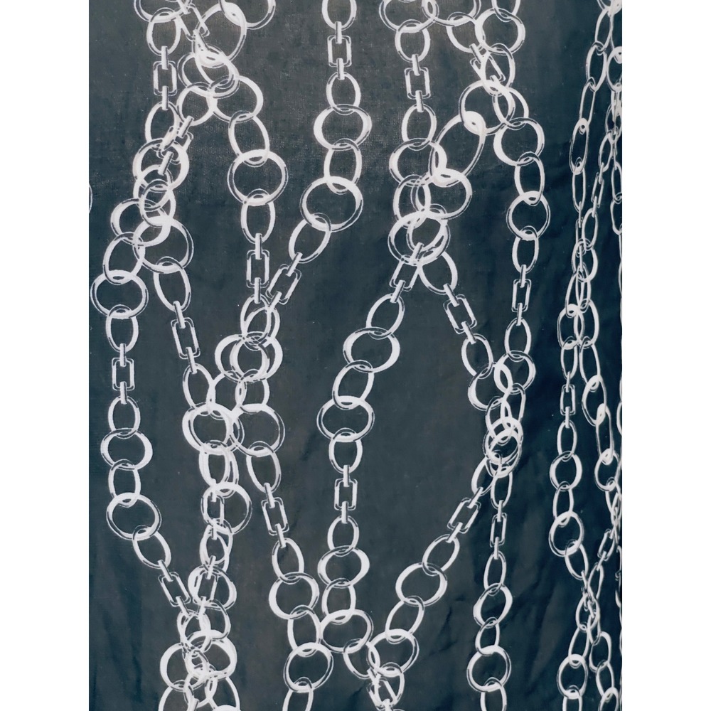 Banana Republic Women‎ Petite XXS Black White Chain Print Keyhole Back Blouse - Picture 2 of 9